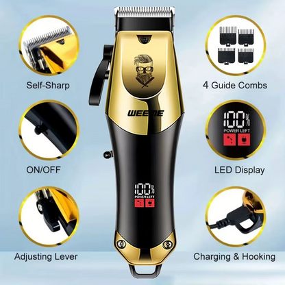 T9 Vintage Men’s Hair Clipper Kit – Rechargeable Trimmer & Nose Hair Groomer ✂️✨