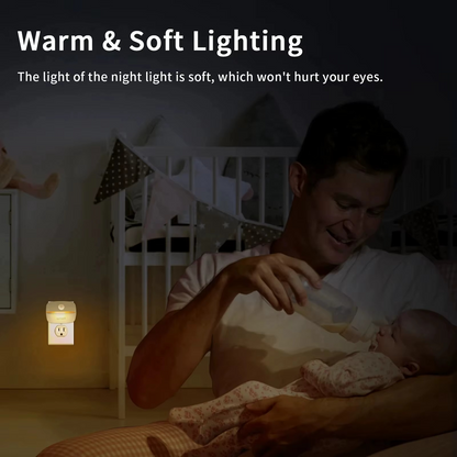 Motion Sensor LED Night Light – Wireless Plug Bedside Lamp 🌙✨