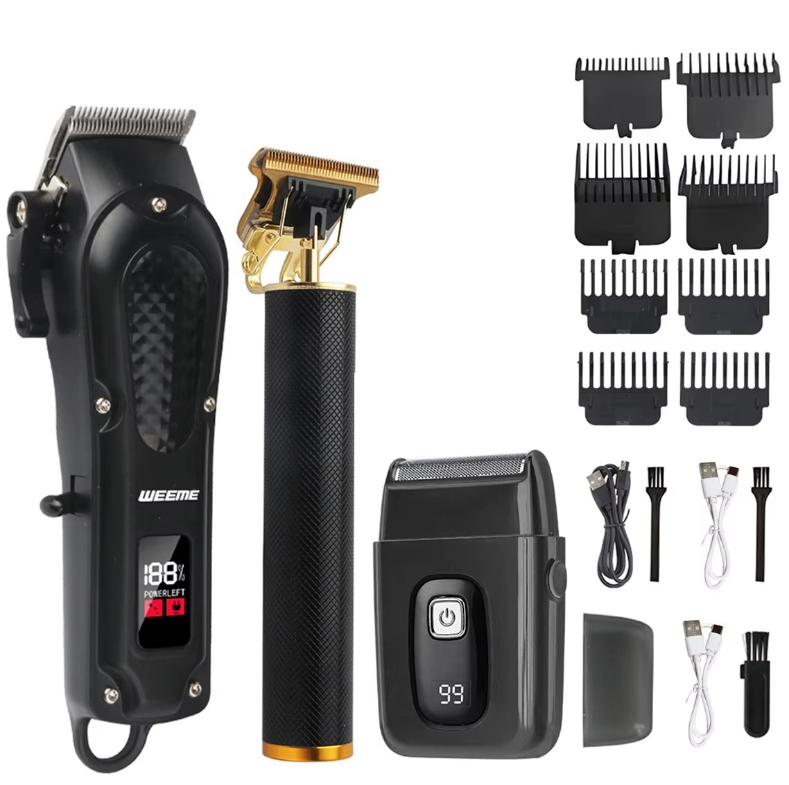 T9 Vintage Men’s Hair Clipper Kit – Rechargeable Trimmer & Nose Hair Groomer ✂️✨