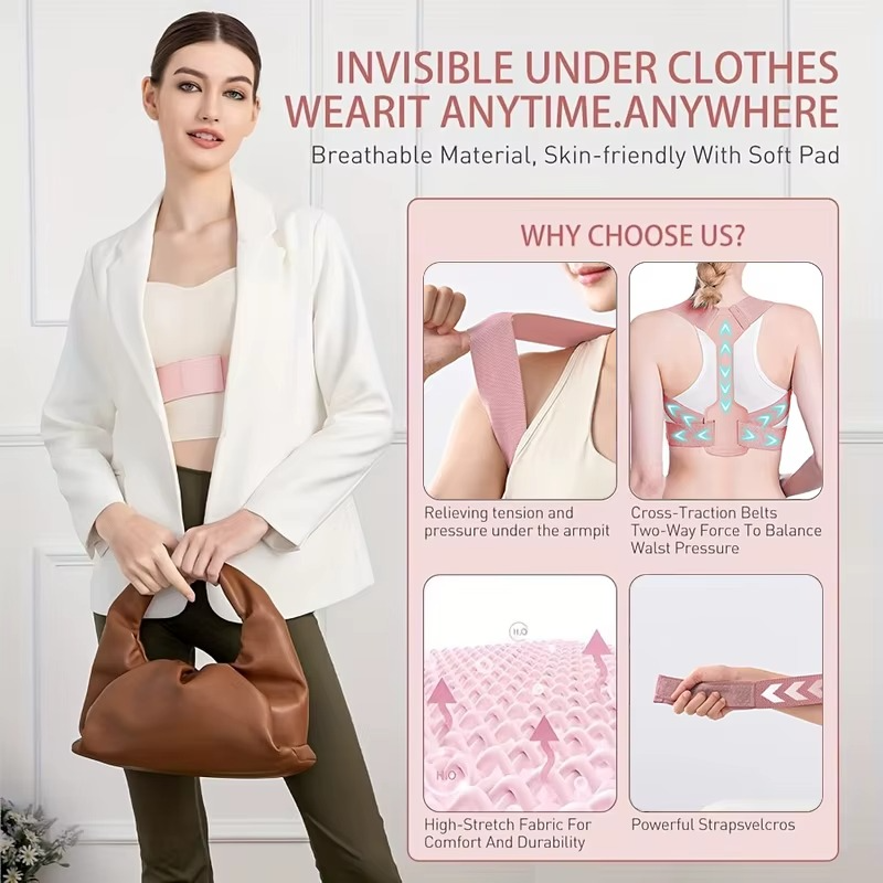 Invisible Breathable Posture Corrector – Adjustable Back Support Belt 💪✨