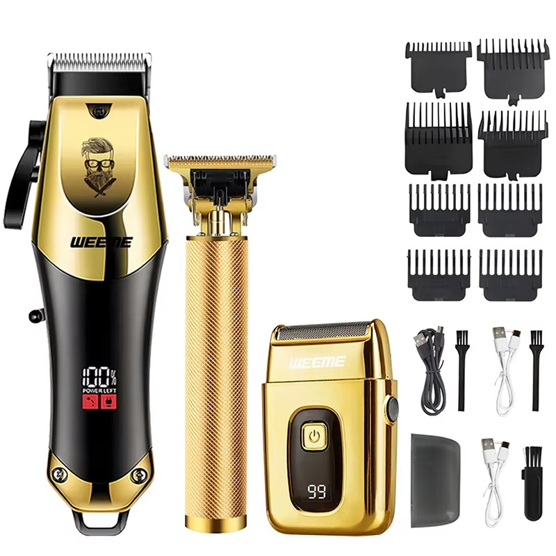 T9 Vintage Men’s Hair Clipper Kit – Rechargeable Trimmer & Nose Hair Groomer ✂️✨